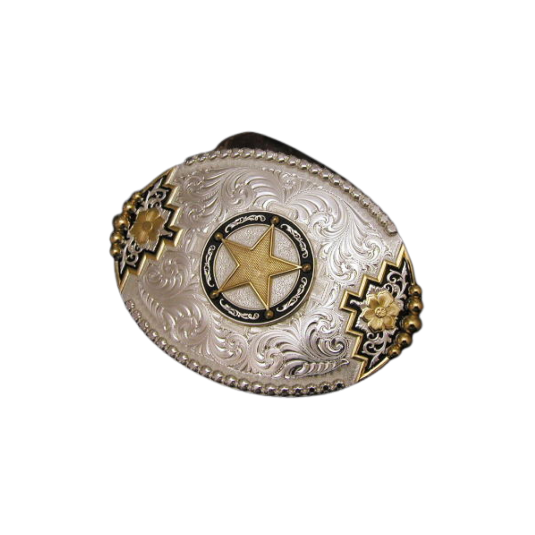 Montana Silversmiths Men's Sheriff Star Grey Buckle