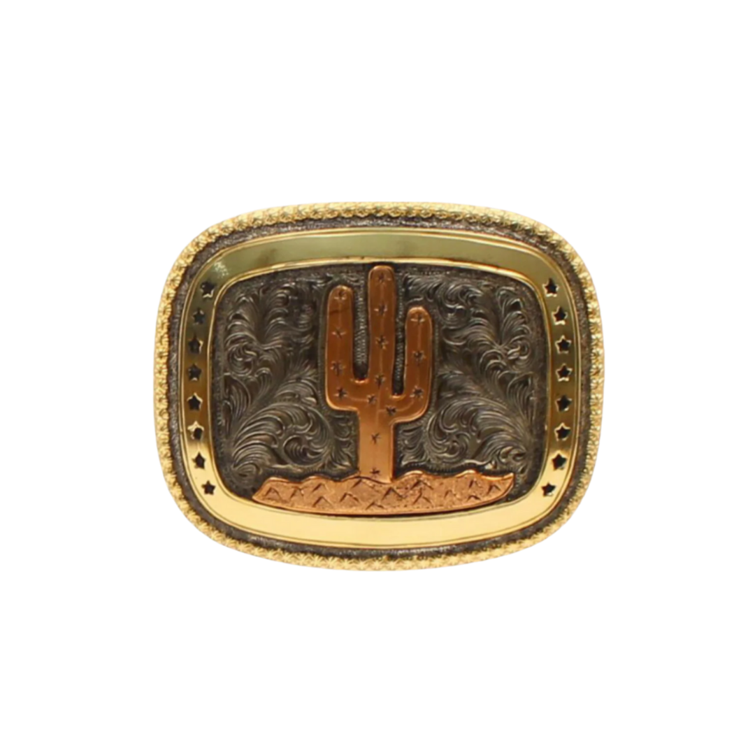M&F Men's Crumrine Desert Cactus Stars Rectangle Multicolor Buckle