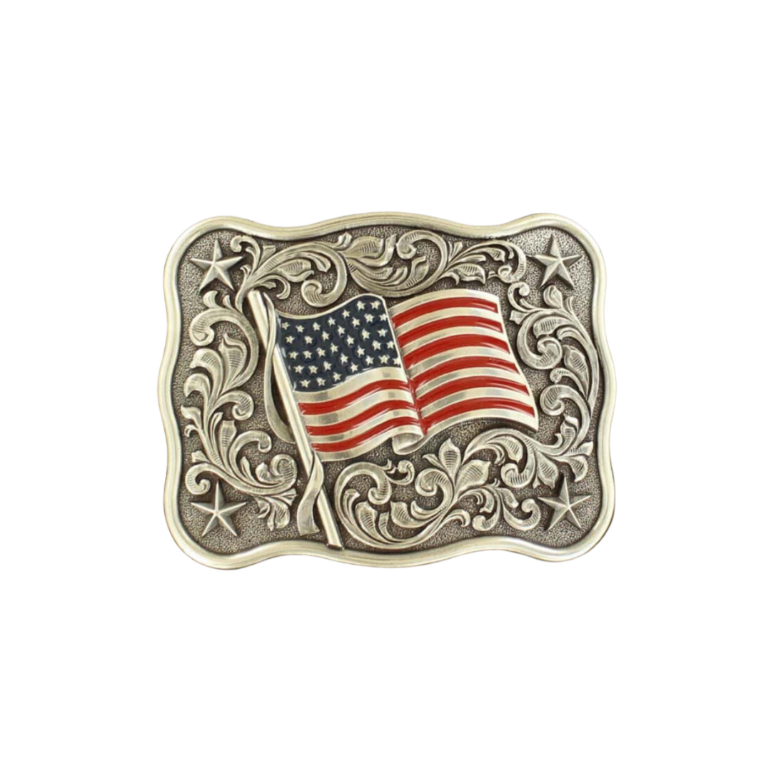 Nocona Men's Usa American Flag Belt Buckle