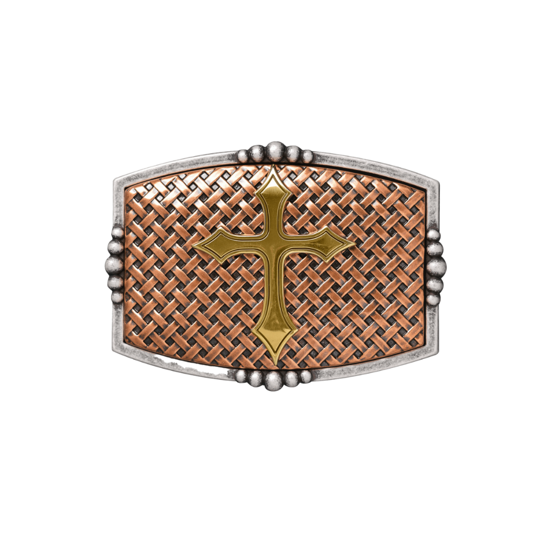 Nocona Men's Copper Basketweave Brown Buckle