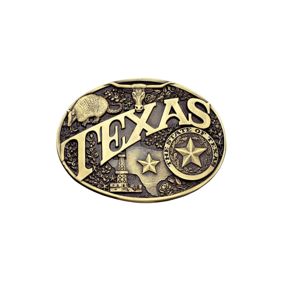 Montana Silversmiths Men's Texas State Heritage Yellow Buckle