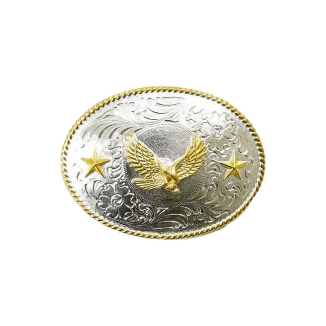 Nocona Men's Rope Edge Eagle Grey Buckle
