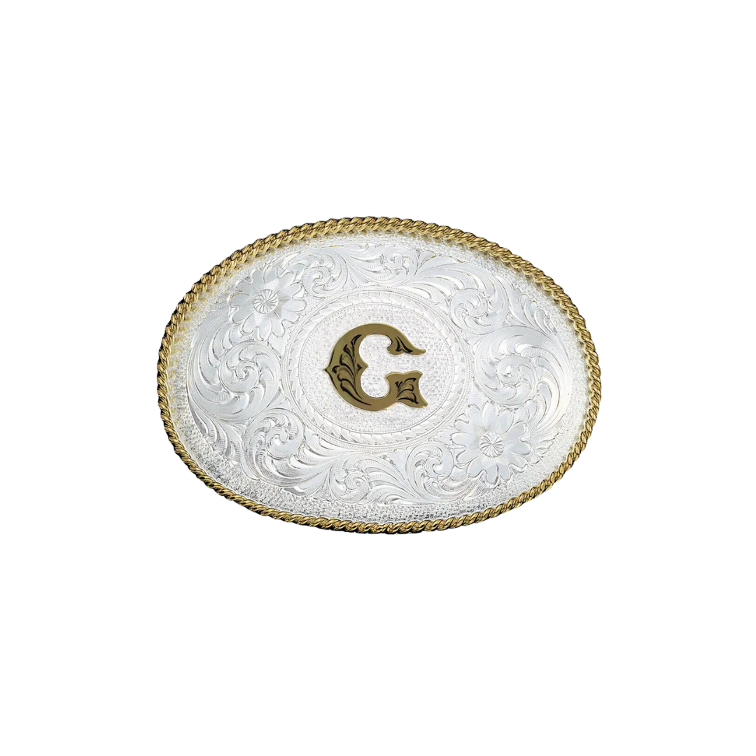Montana Silversmiths Men's Initial G Silver Grey Buckle
