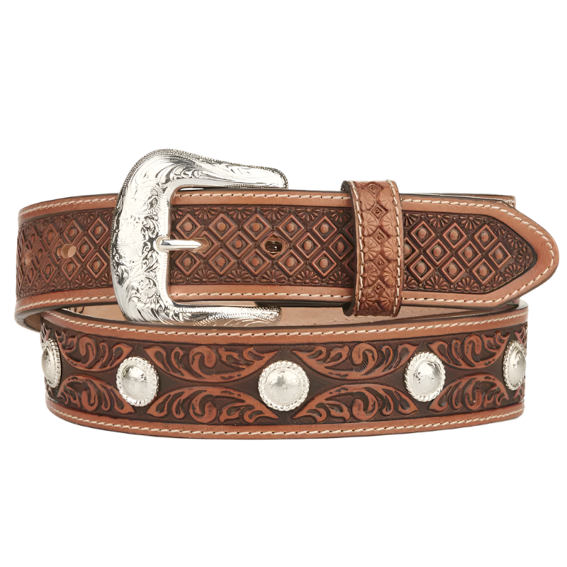 Tony Lama Men's Silver Valley Brown Belt