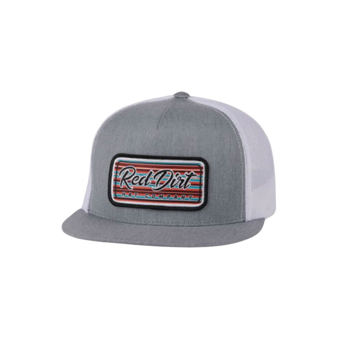 Red Dirt Hat Men's Mesh Back Snapback Patch Light Grey Cap
