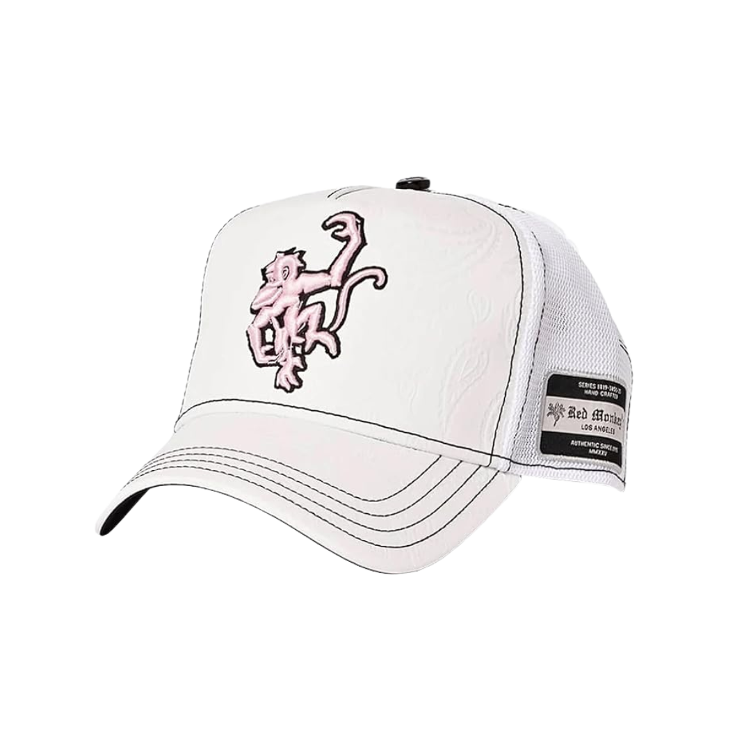 Red Monkey Unisex Fiesta White Cap