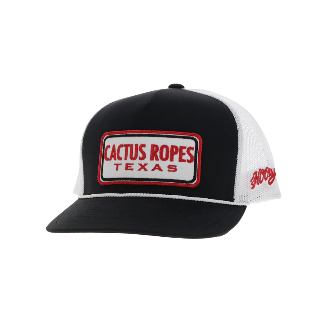 Hooey Men's Cactus Ropes Black White Cap