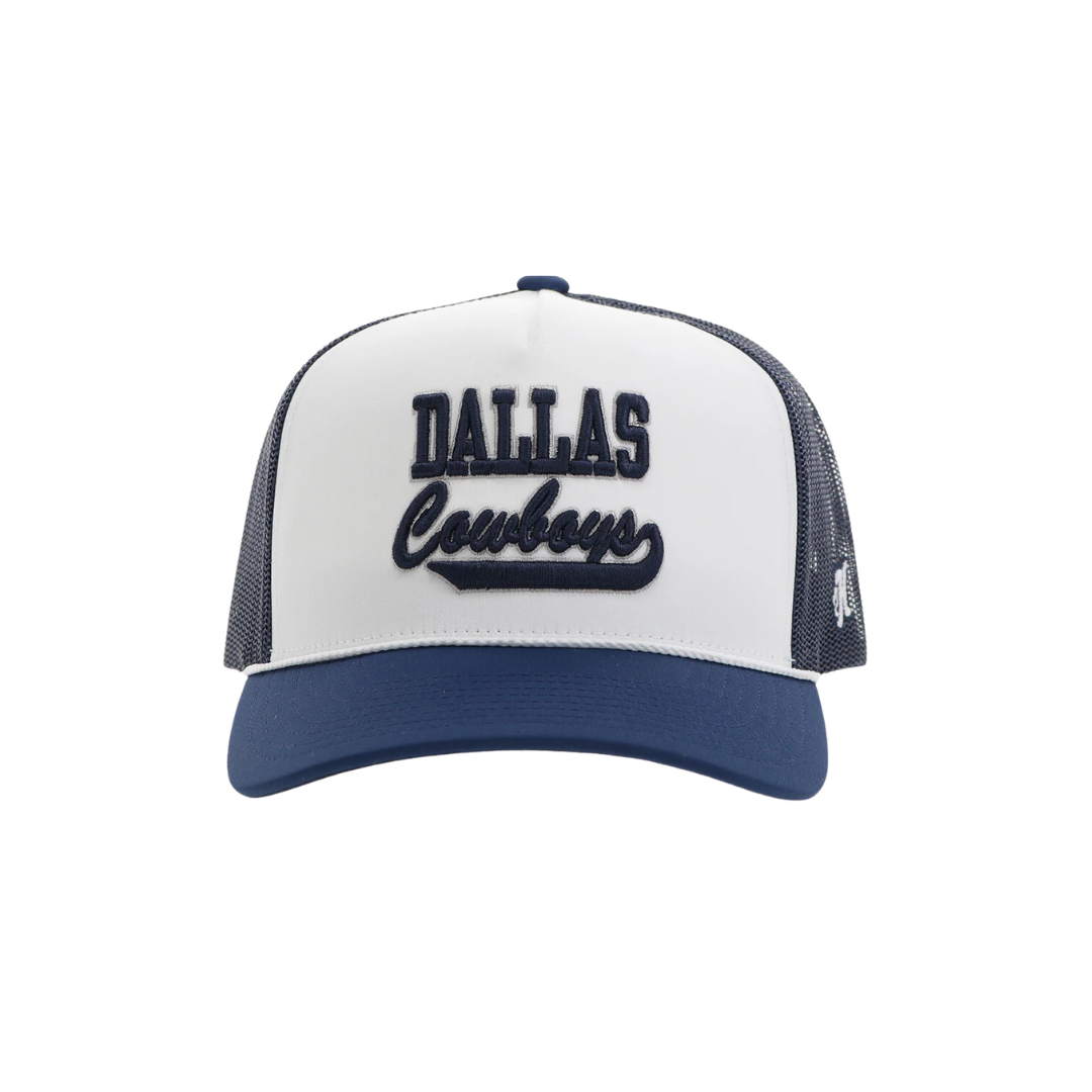 Hooey Men's Dallas Cowboys Script Logo White Navy Cap
