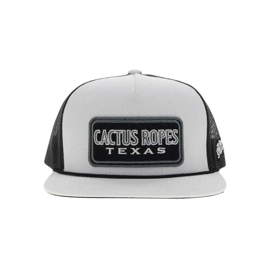 Hooey Men's Cactus Ropes White Black Cap