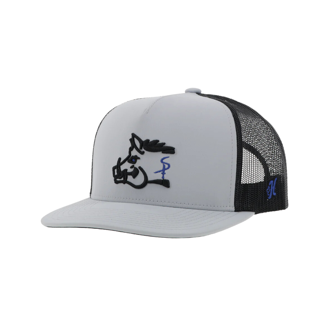 Hooey Men's Sniper Pig Blue Logo Grey Black Cap