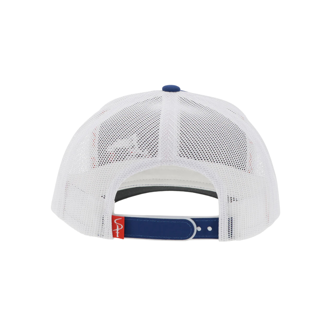 Hooey Men's Sniper Pig White Red Logo Blue White Cap