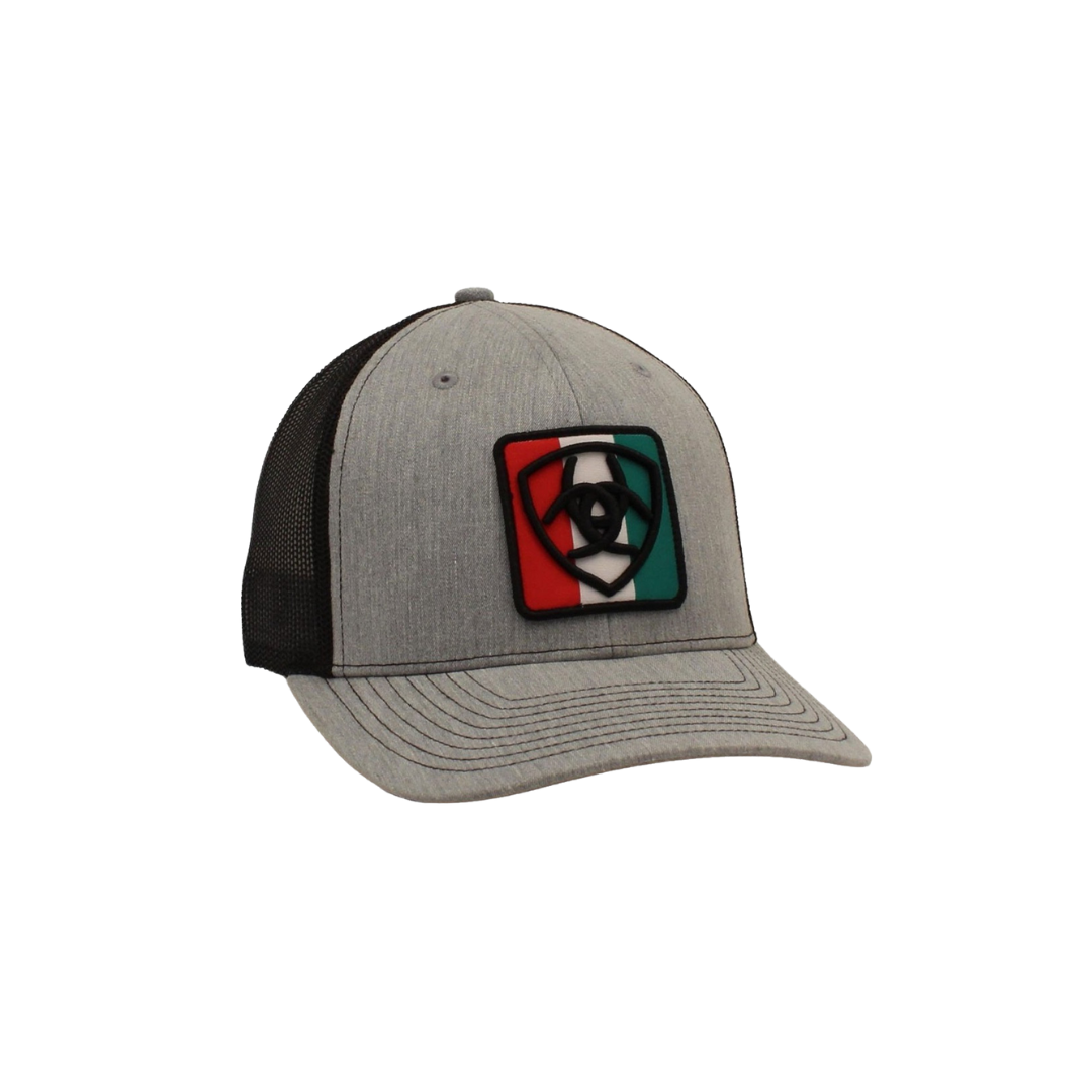 Ariat Men's Shield Mexico Flag Grey Black Cap