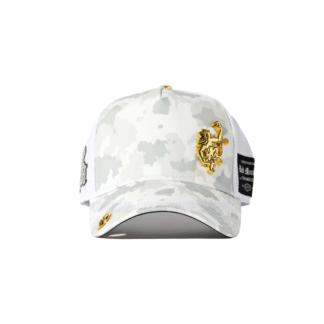 Red Monkey Unisex Money Rich Snow Trucker Camo Cap
