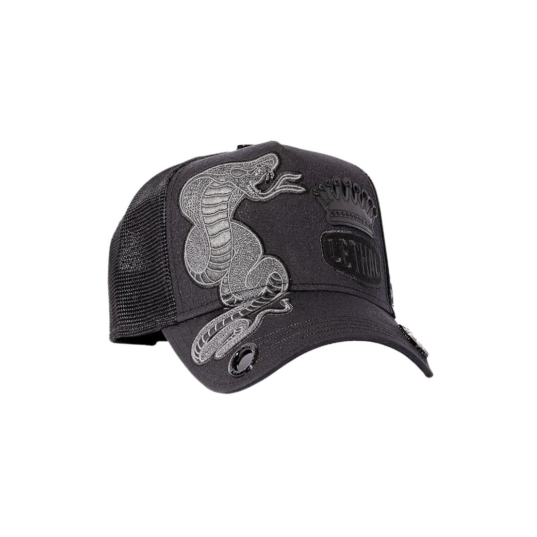 Red Monkey Men's Lethal Cobra Trucker Snap Black Cap
