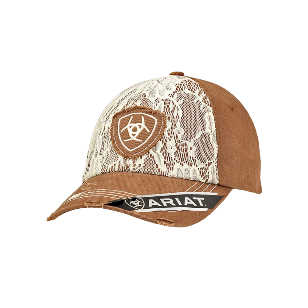 Ariat Women's Lace Overlay Embroidered Brown Cap