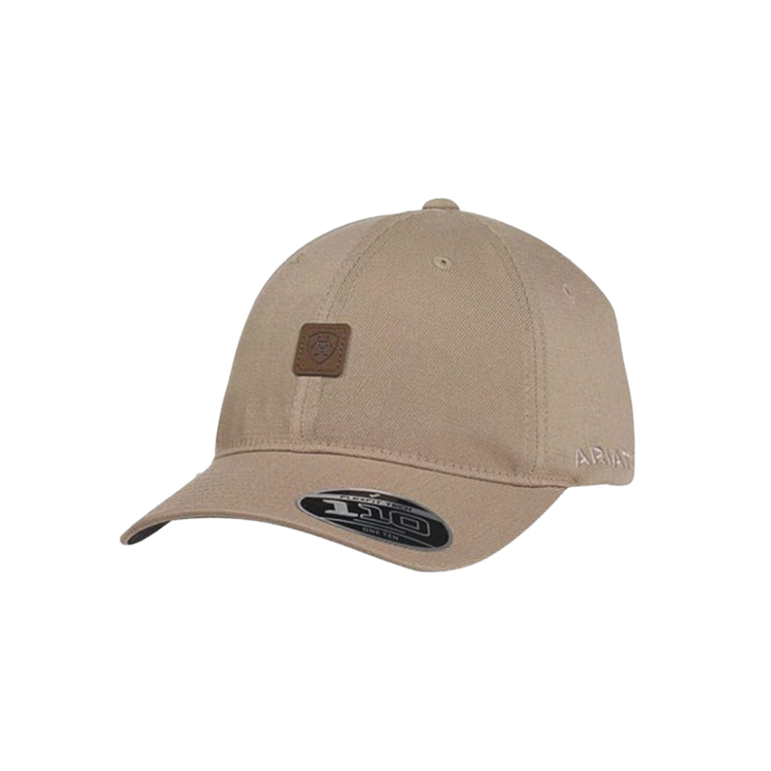Ariat Men's Cotton Logo Leather Embroidered Brown Cap