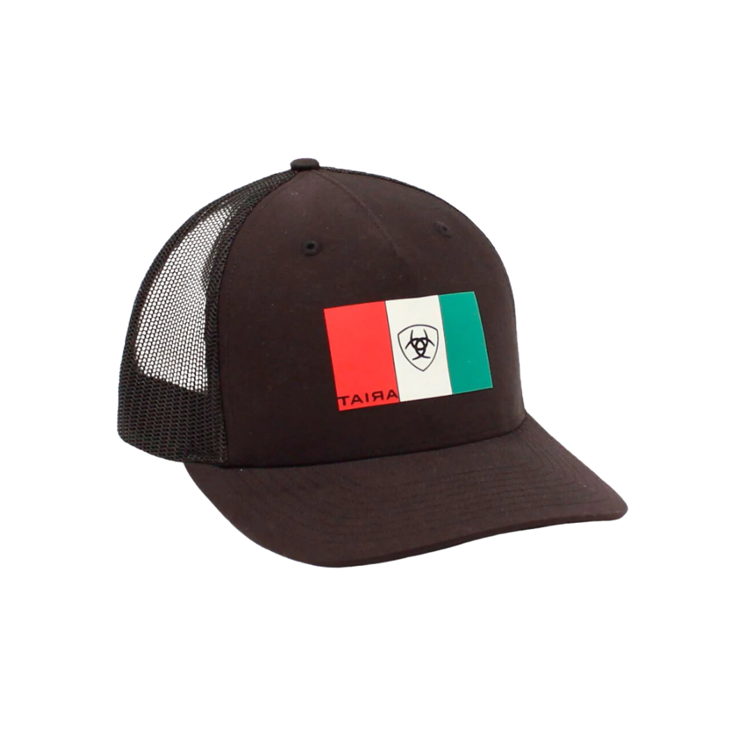 Ariat Men's MX Flag Logo Silicone Patch Black Cap