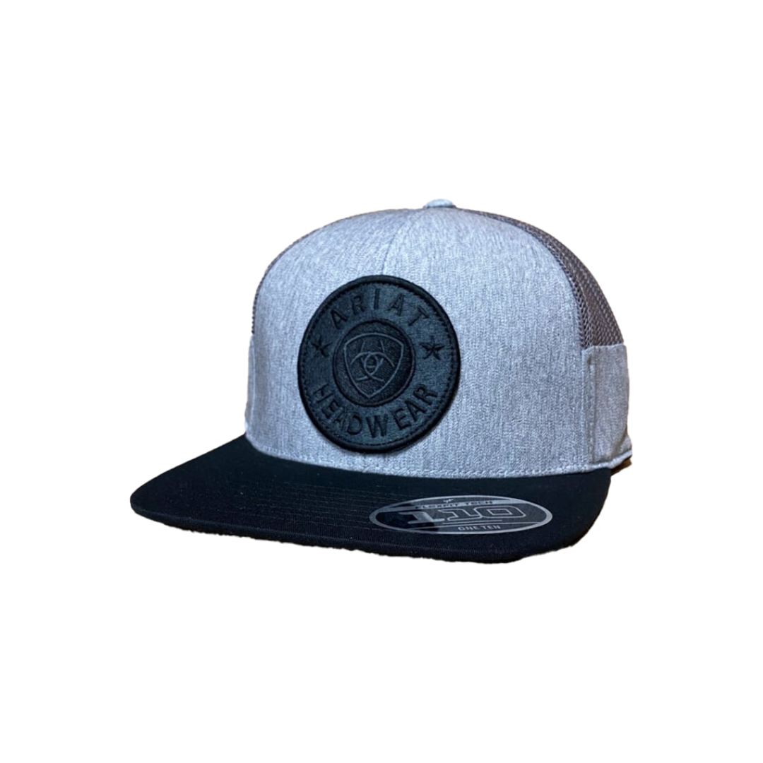 Ariat Men's Cut Out Mesh Round Baseball Grey Cap