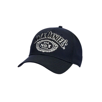 Jack Daniels Men's Old 7 Logo Embroidered Black Cap- Classic
