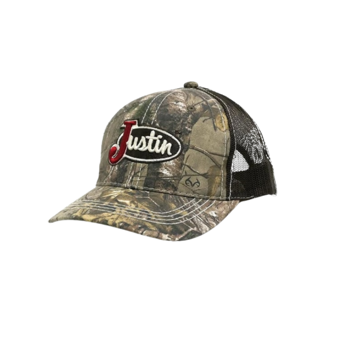 Justin Men's Real Tree Mesh Embroidered Camo Cap