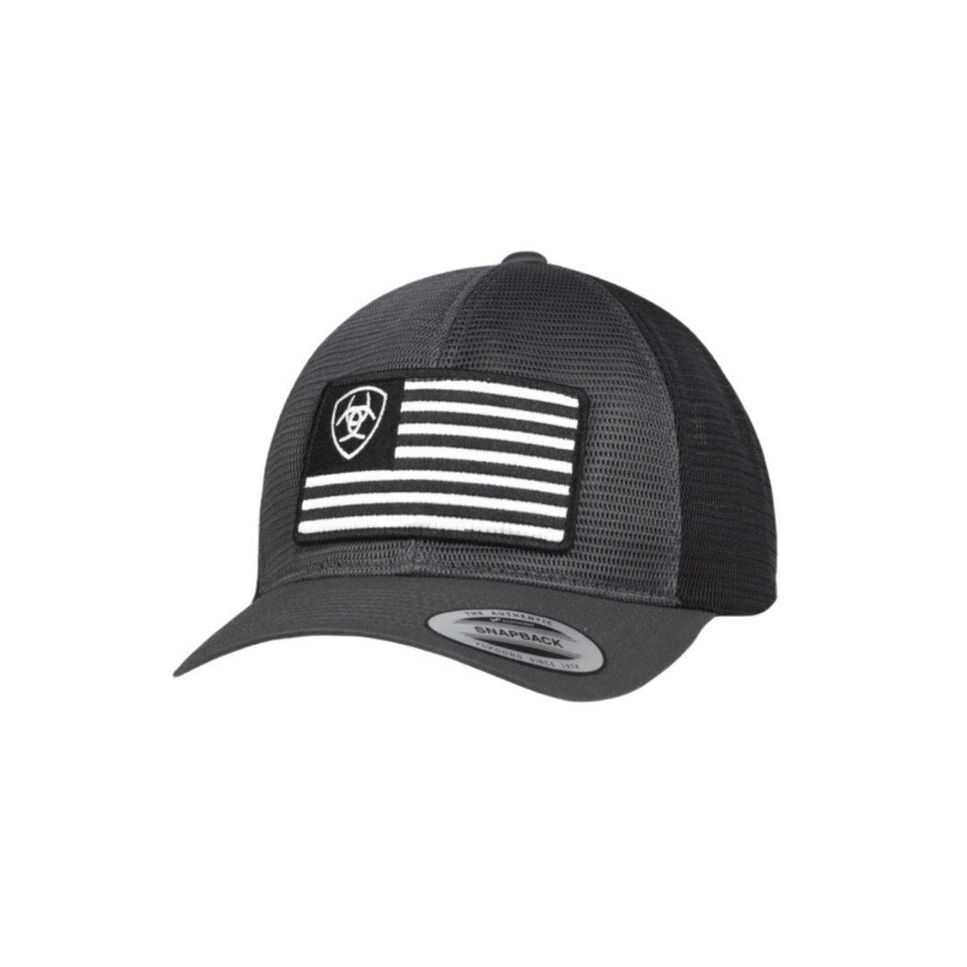 Ariat Men's Mesh Shield US Flag Charcoal Cap