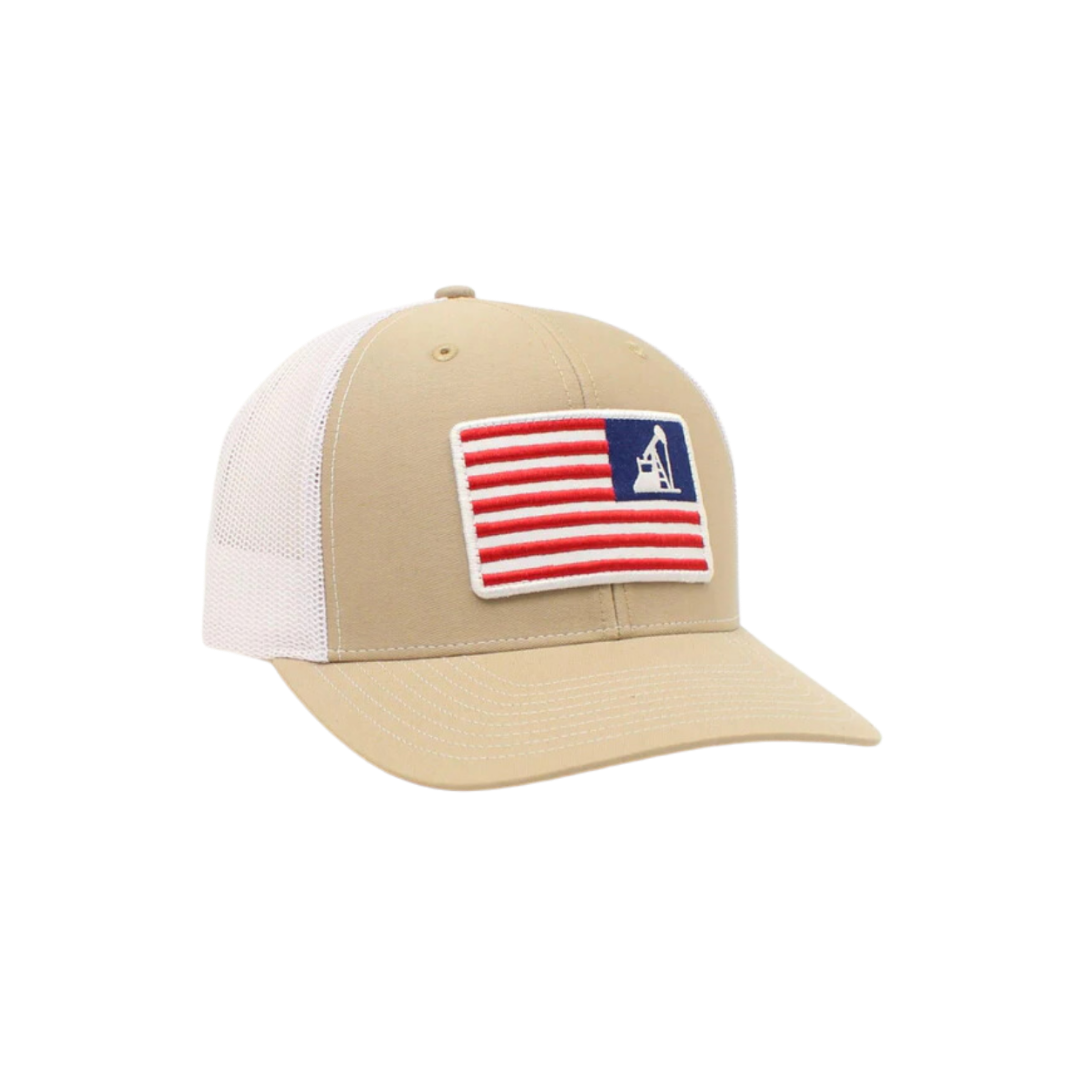 Ariat Men's Oil Rig Usa Flag Mesh Tan Cap