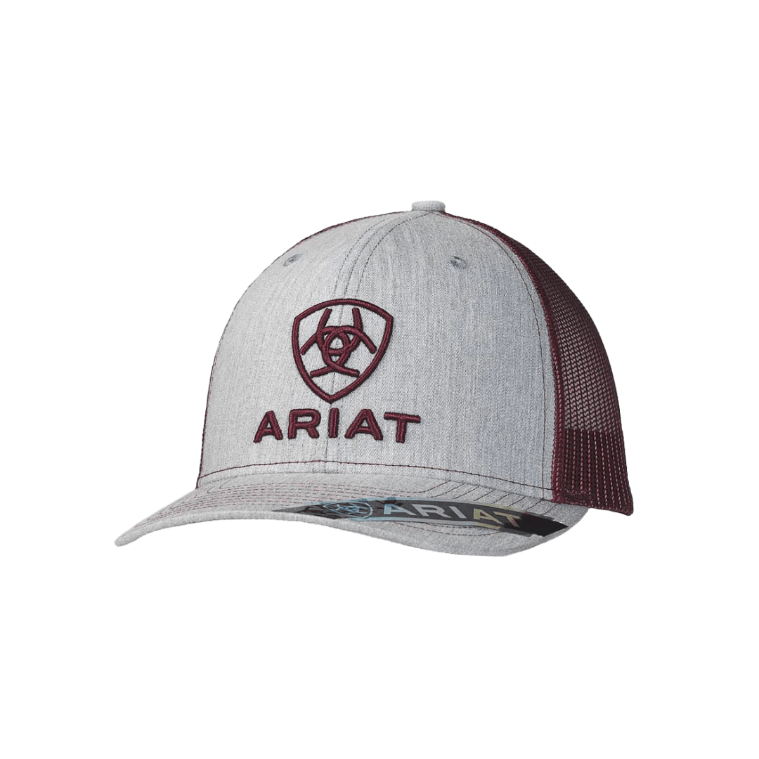 Ariat Men's Mesh Logo Embroidered Grey Cap