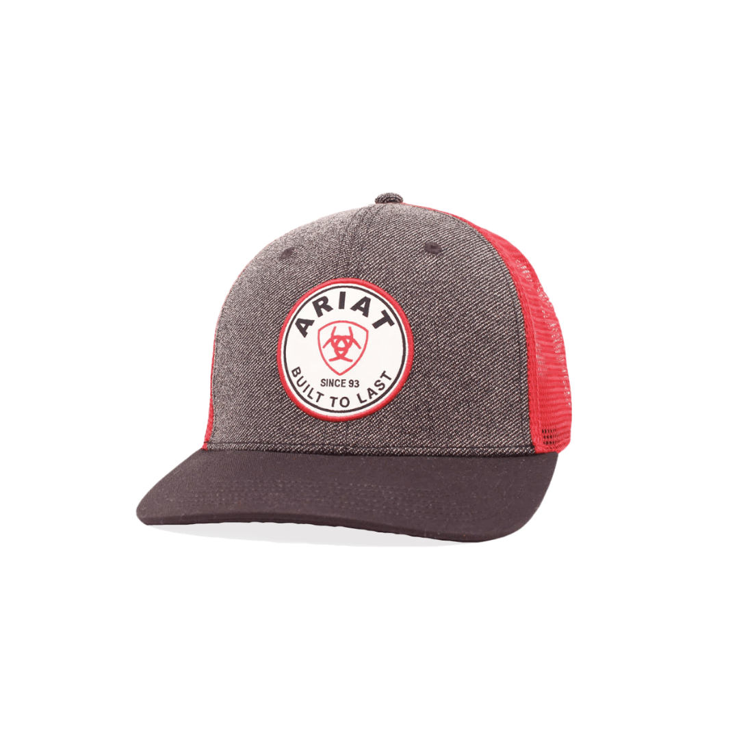 Ariat Men's Mesh Round Patch Grey Cap