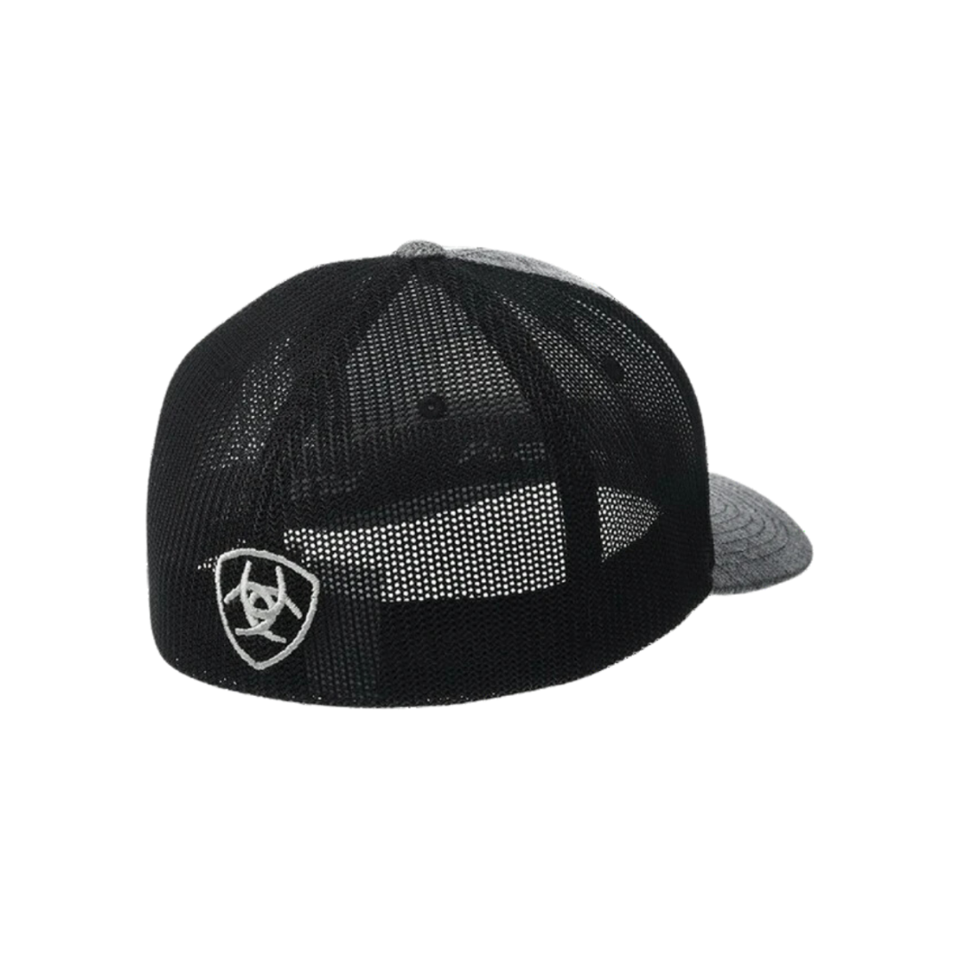 Ariat Men's Mesh Leather Patch Grey Cap
