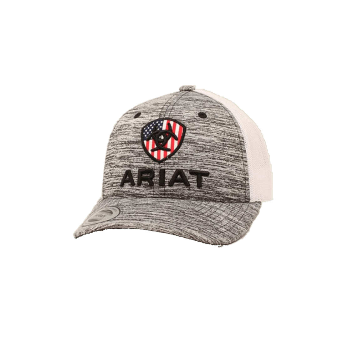 Ariat Youth Unisex Mesh US Flag Shield Grey Cap