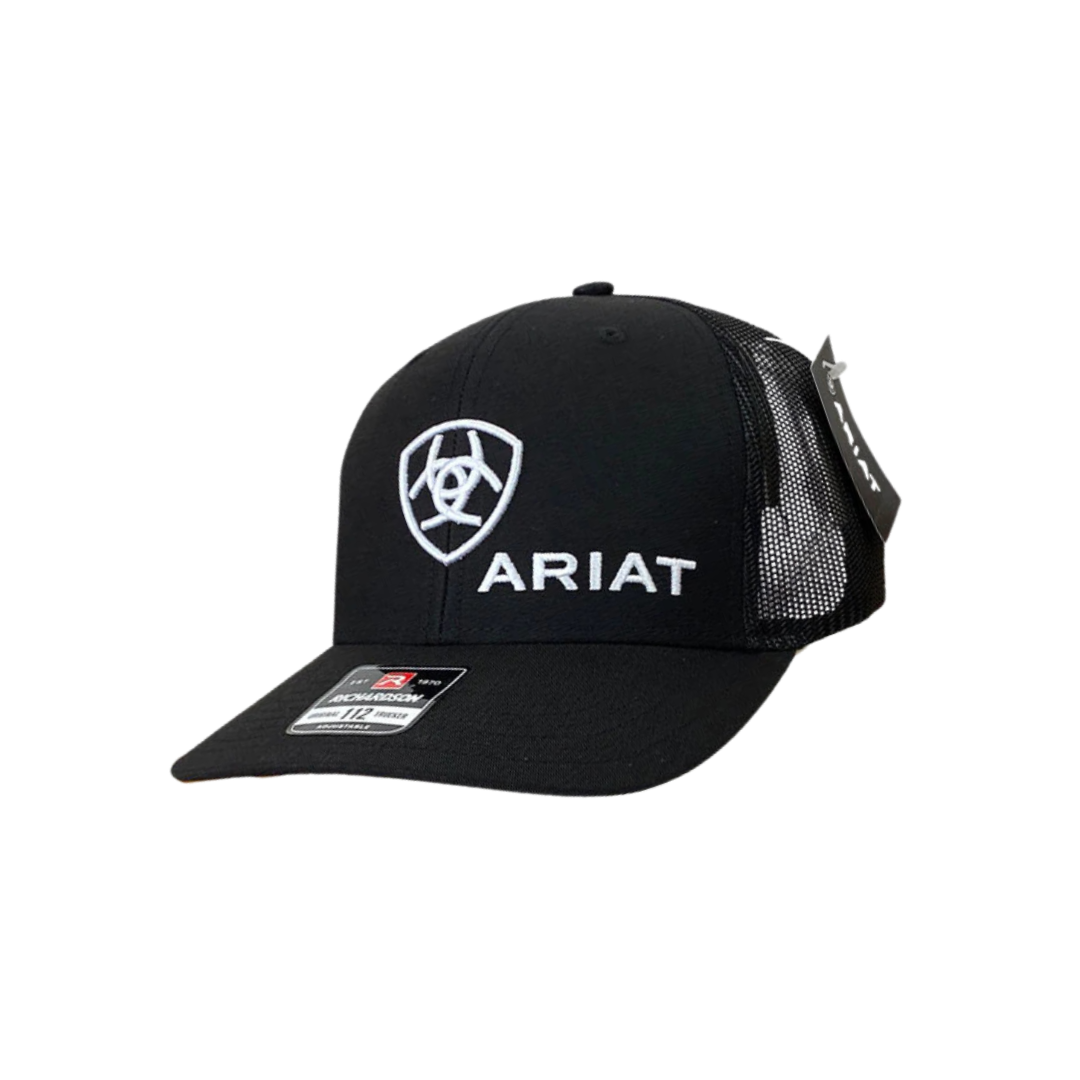 Ariat Men's Logo Embroidered Mesh Black Cap