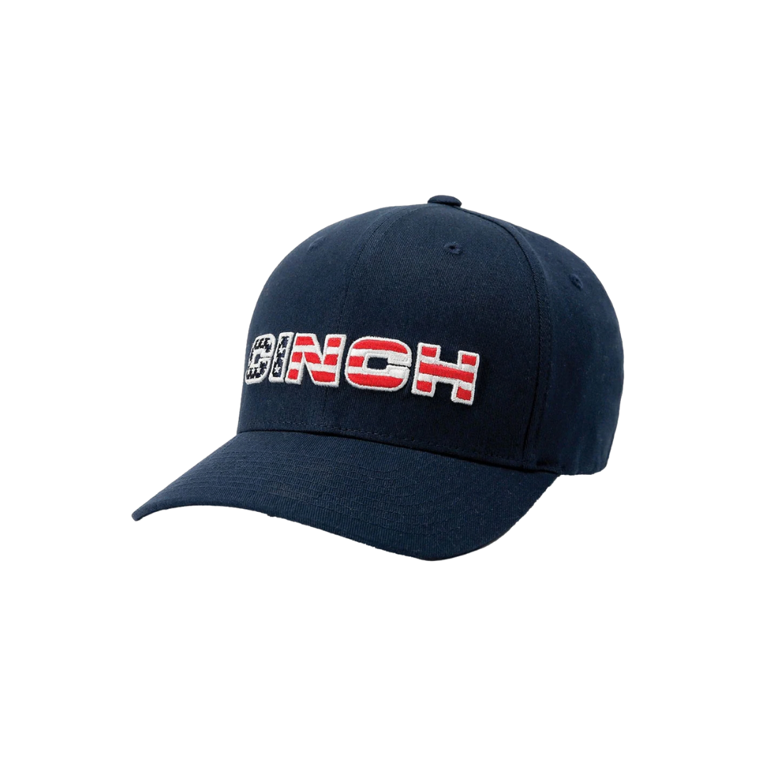 Cinch Men's Fitted Flag Logo Baseball Navy Cap