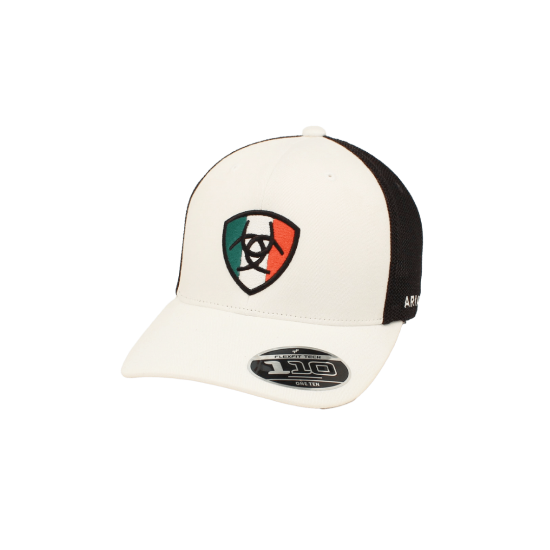 Ariat Men's Fit 110 Mesh MX Flag White Cap