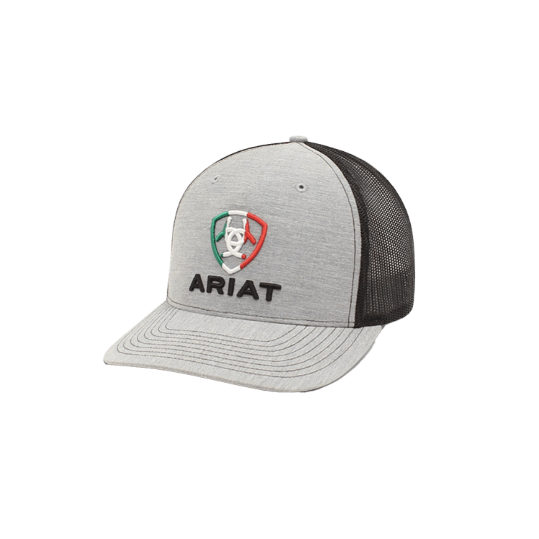 Ariat Men's Embroidered Shield MX Flag Grey Cap