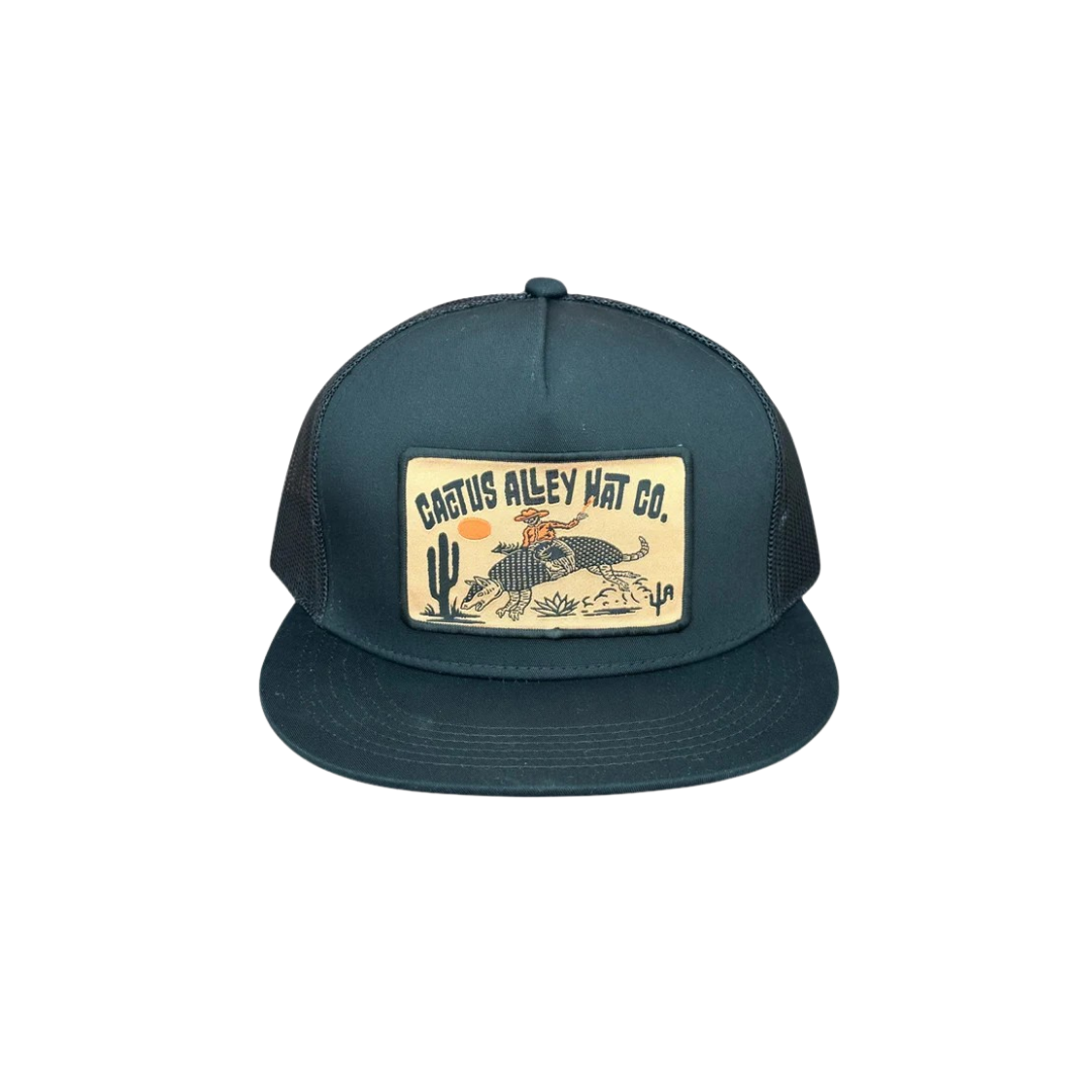 Cactus Alley Men's Buckin Dillo Mesh Black Cap