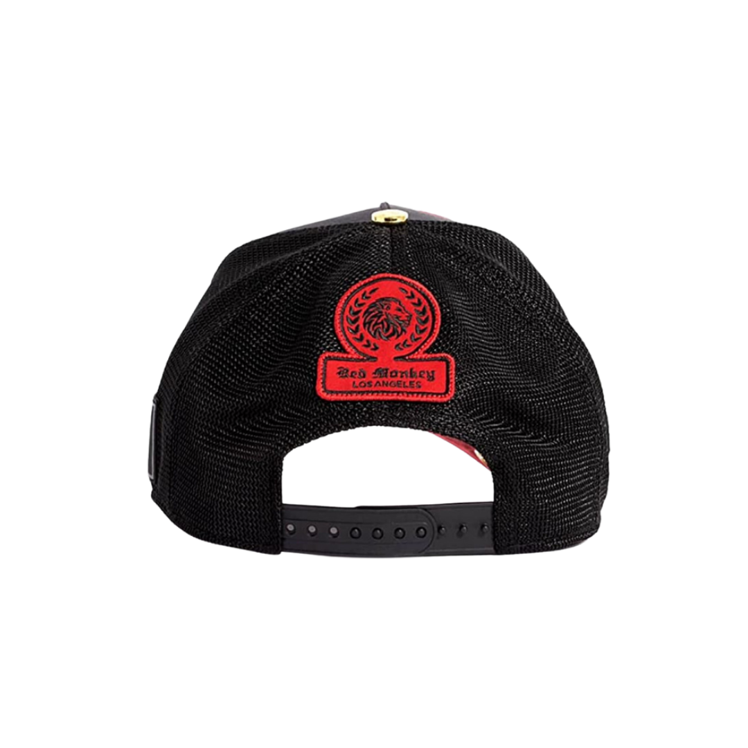 Red Monkey Unisex King Of The Ring Mesh Black Cap