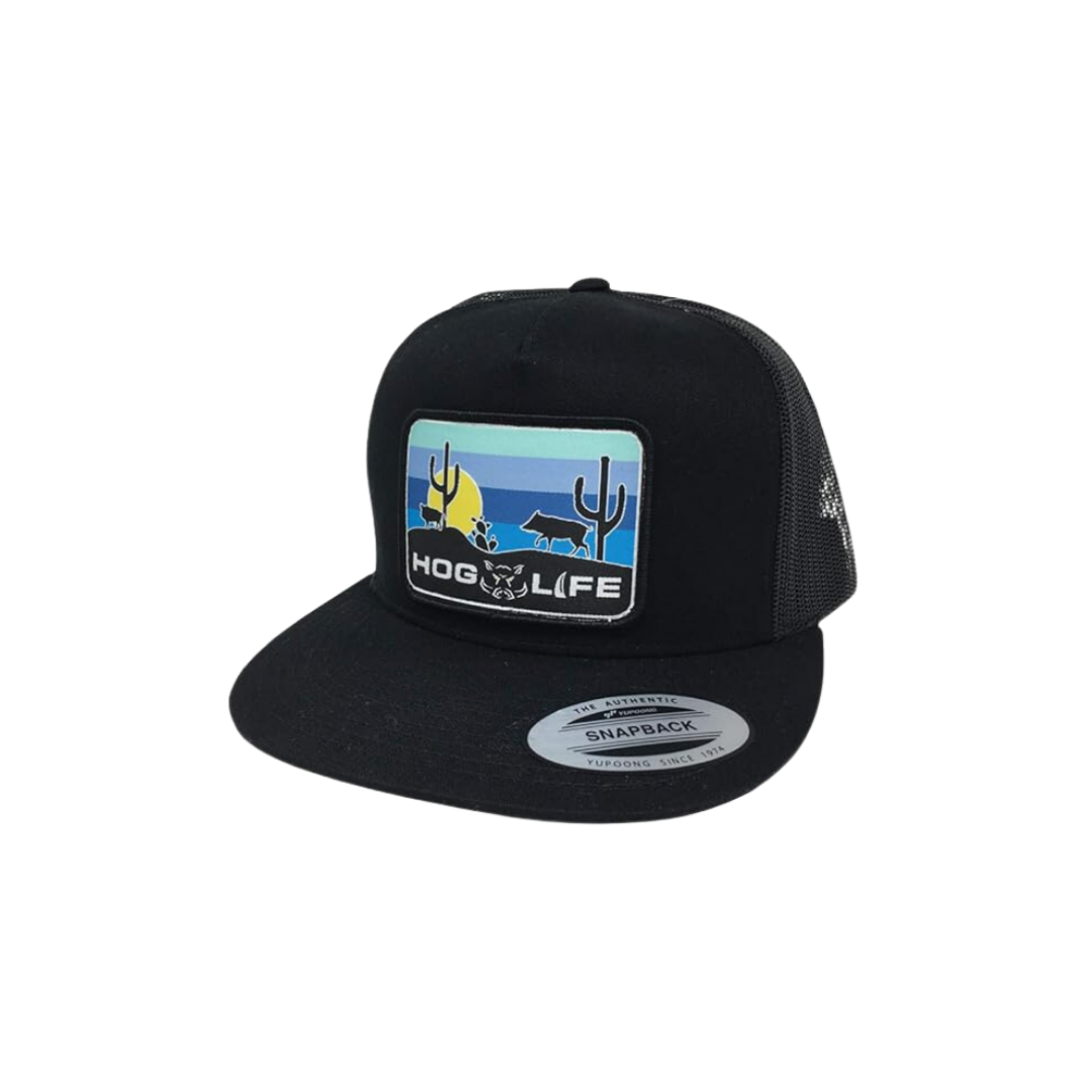 Hog Life Men's Sunset Caliber Black Cap