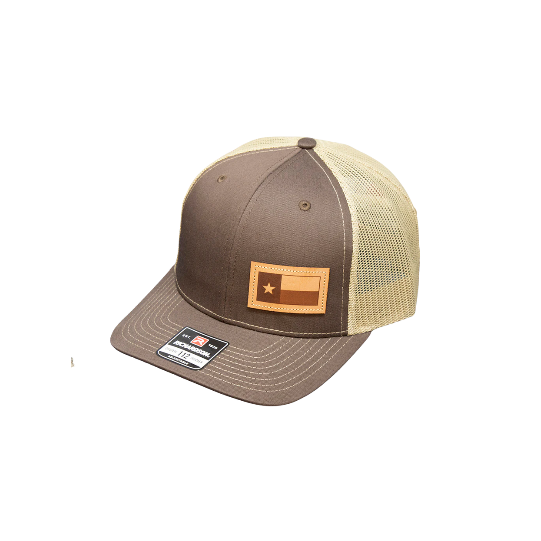 Dally Up Men's Flagleather Patch Brown Khaki Cap