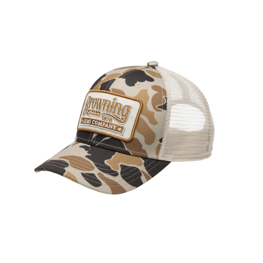 Browning Men's Camo Vintage Patch Tan Cap