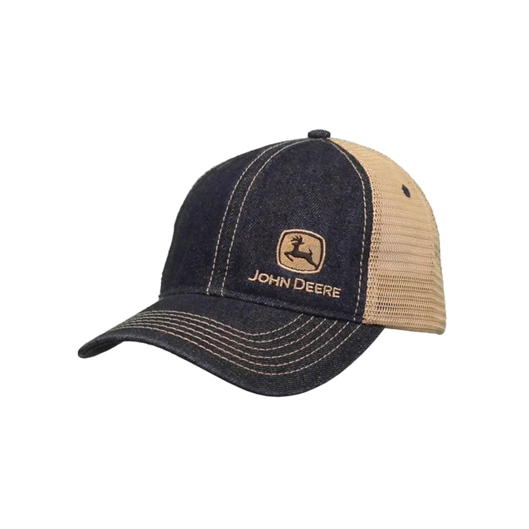 John Deere Men's 6 Panel Denim Blue Cap