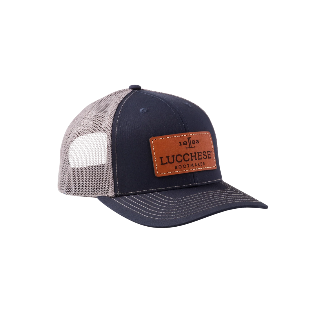 Lucchese Boot Unisex Leather Patch Navy Cap