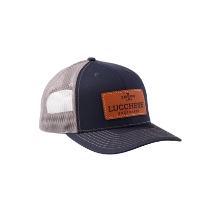 Lucchese Boot Unisex Leather Patch Navy Cap