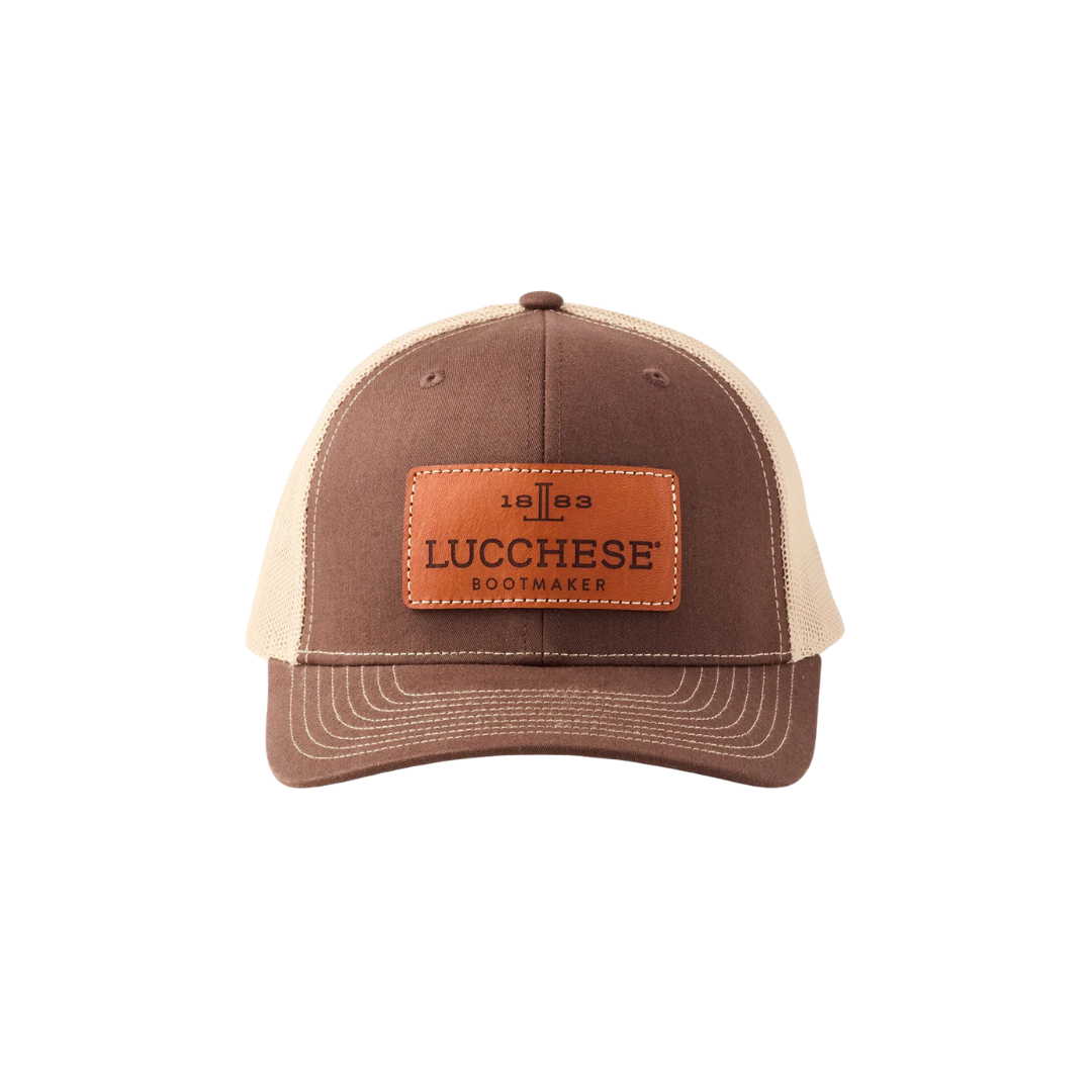 Lucchese Boot Men's Leather Patch Brown Khaki Cap
