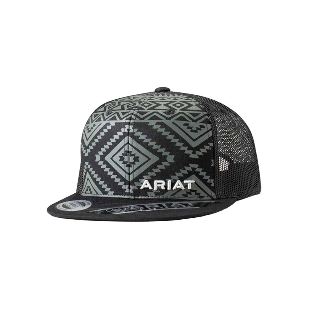Ariat Youth Unisex Flat Bill Aztec Black Cap