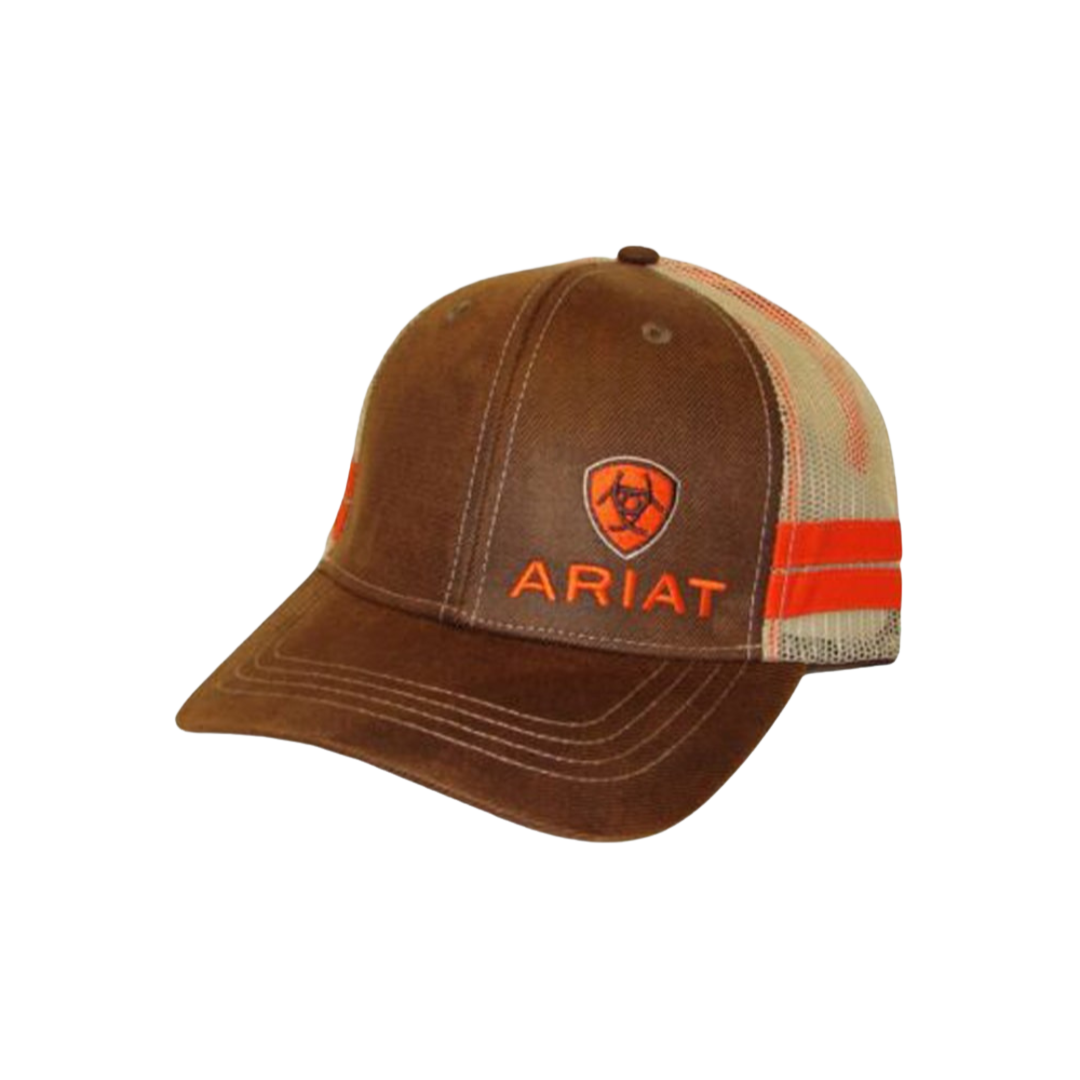 Ariat Men's Trucker Mesh Stripe Orange Cap