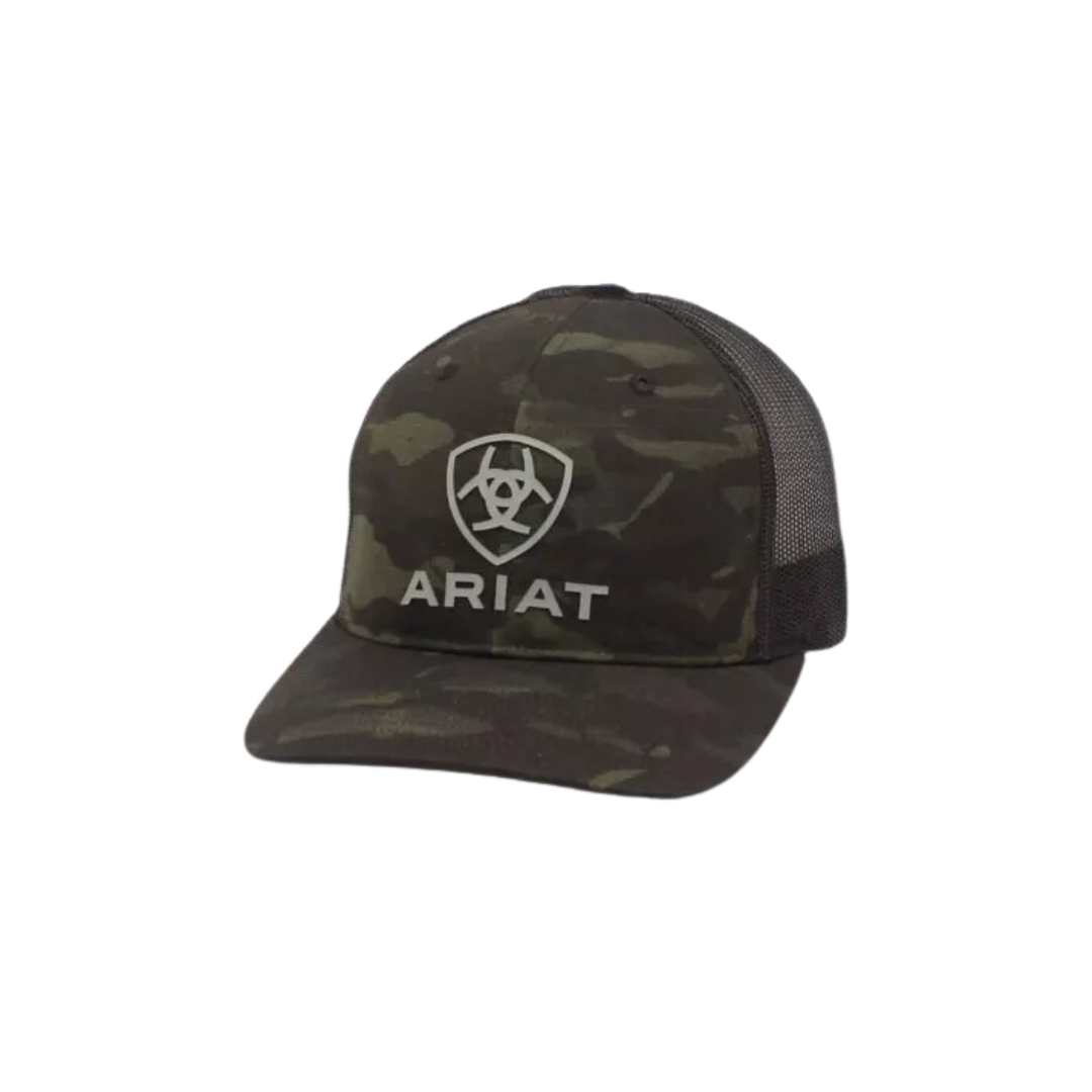 Ariat Men's Snap Back Rubber Logo Camo Cap
