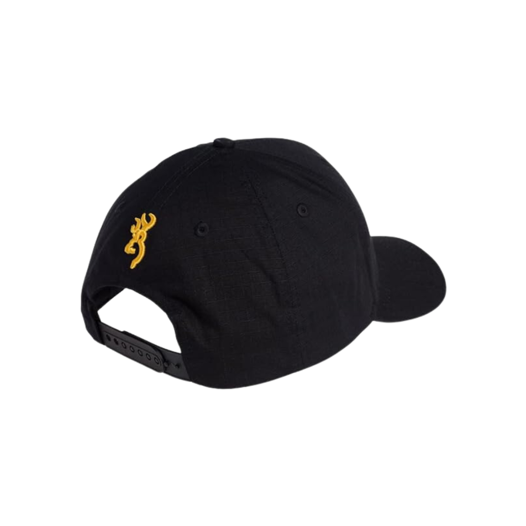 Browning Men's Ripstop Gold Logo Black Cap