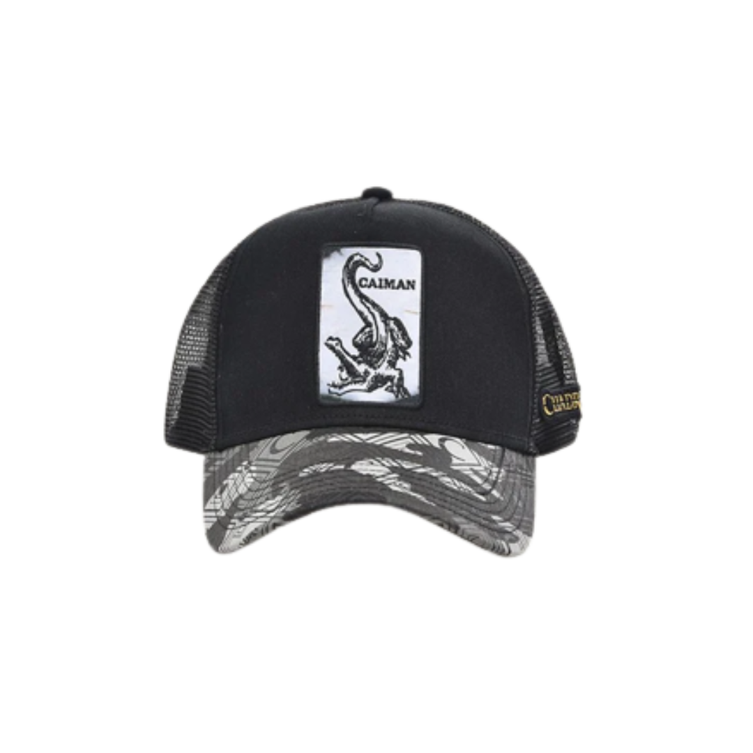 Cuadra Men's Snapback With Alligator Patch Black Cap