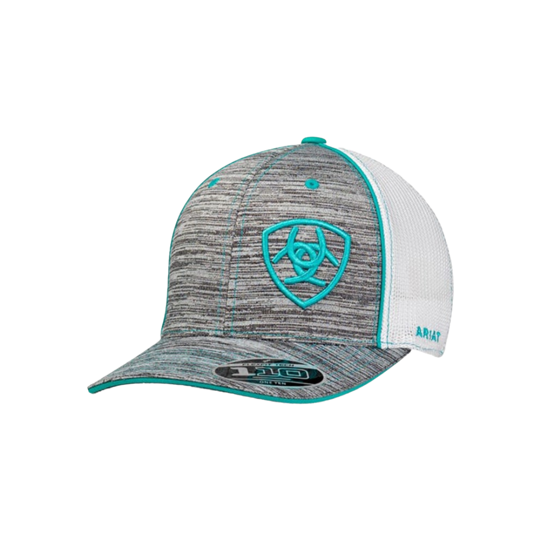Ariat Men's Logo Offset Mesh Turquoise Cap