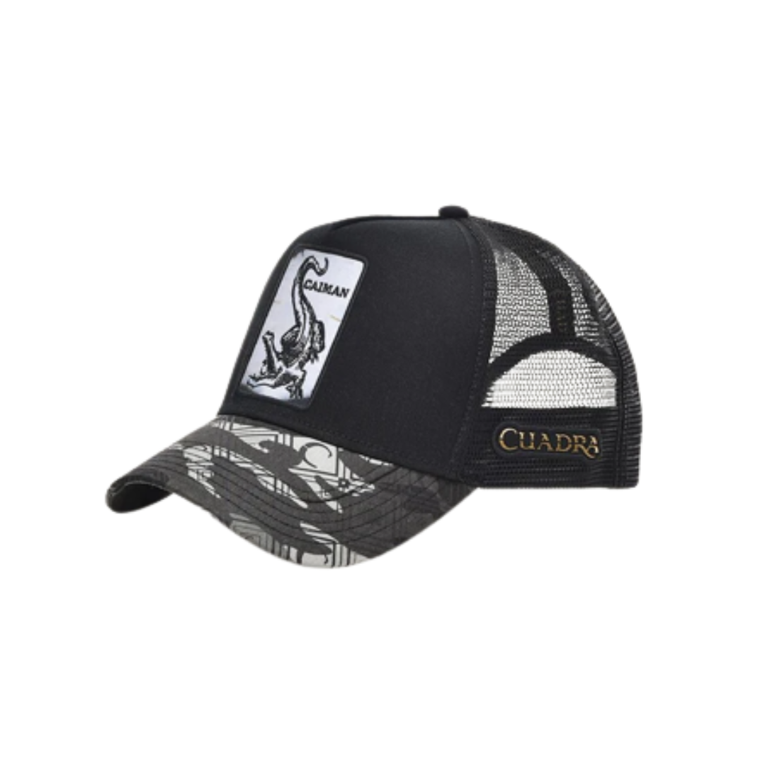 Cuadra Men's Snapback With Alligator Patch Black Cap